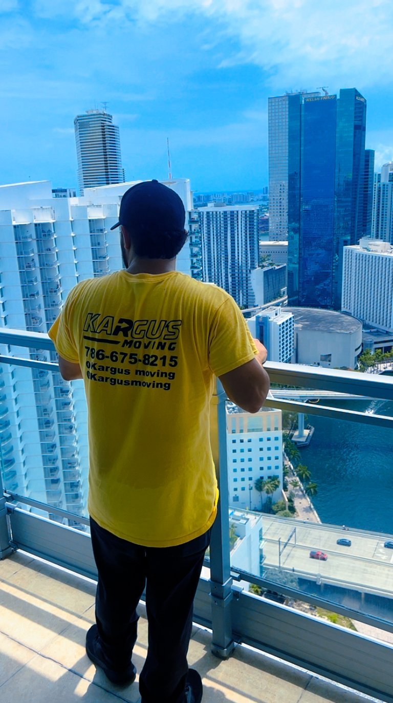 Kargus team member overlooking Brickell skyline